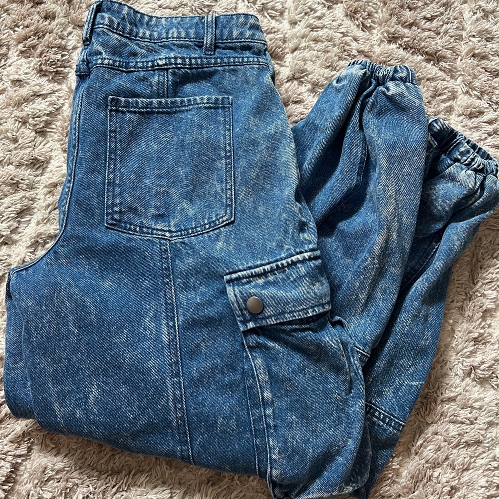 Kahlana Barfield Brown Target Cargo Jean Pants Denim Future Collective Size 6 - Picture 4 of 8